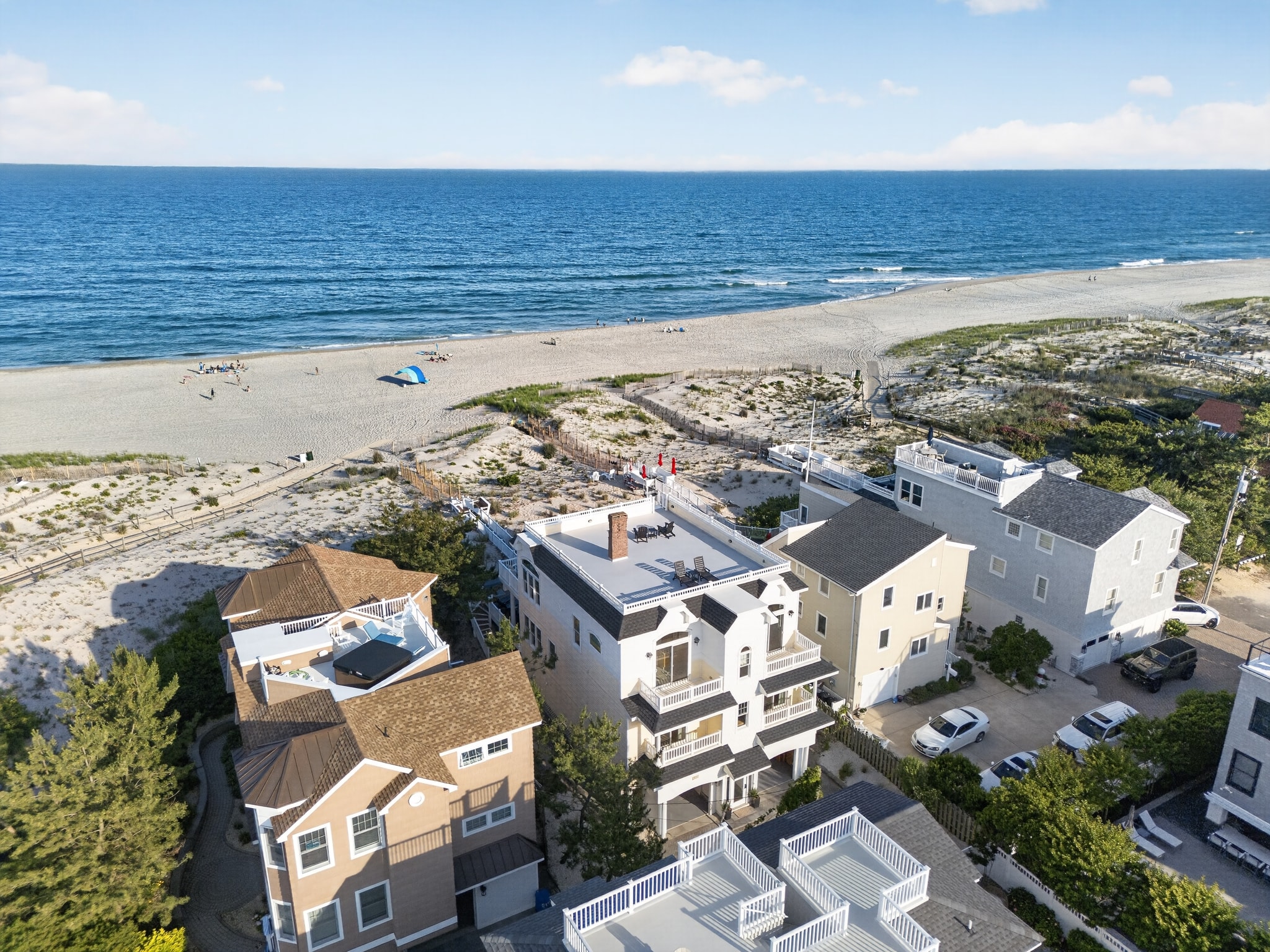 Aerial view showing property and ocean
