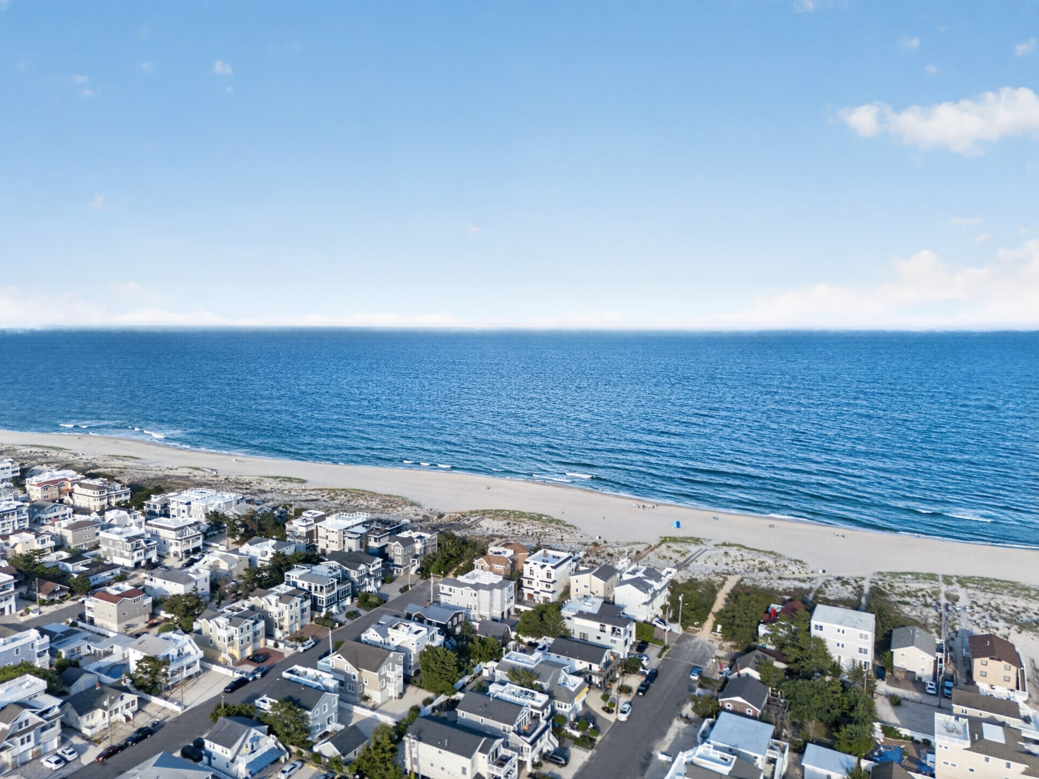 Aerial view of Surf City and the Atlantic Ocean